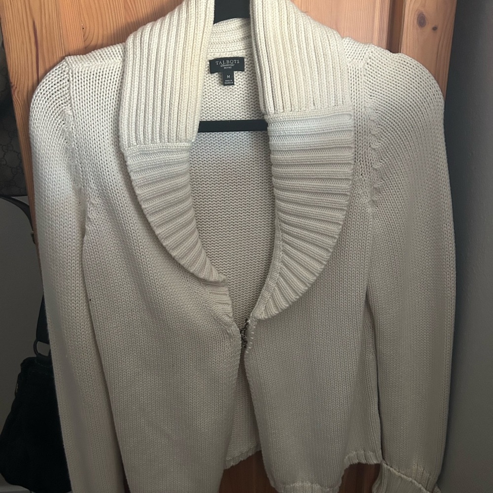 Talbots Cream Shawl Collar Cardigan